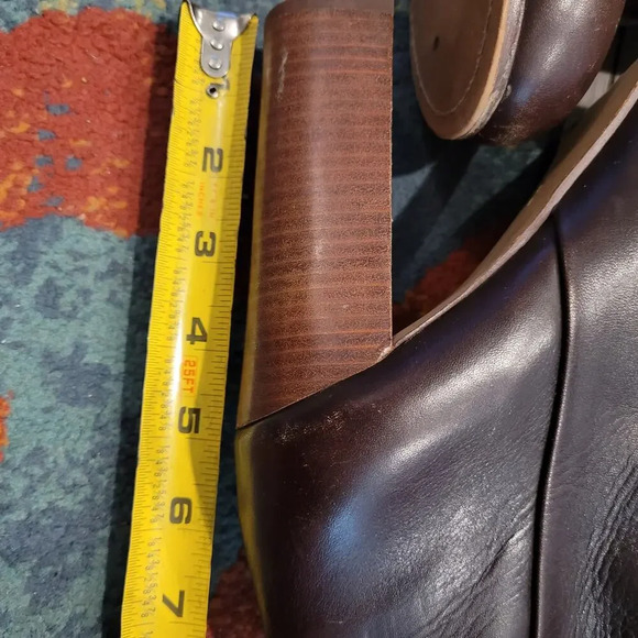 Vince Camuto Womens Grenadine Leather Bootie Clog Chunky Boot Size 9.5 Brown Zip - Picture 9 of 14